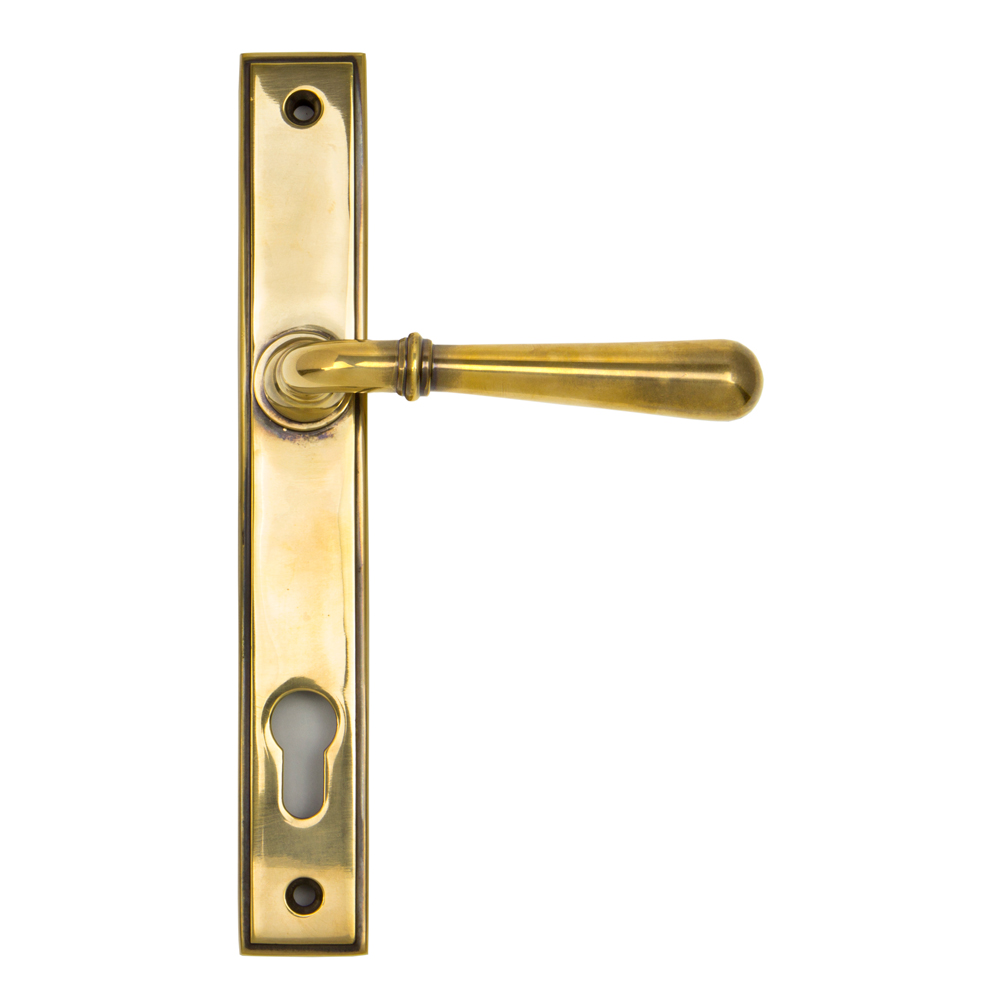 From the Anvil Newbury Slimline Lever Espag. Lock Set - Aged Brass - (Sold in Pairs)